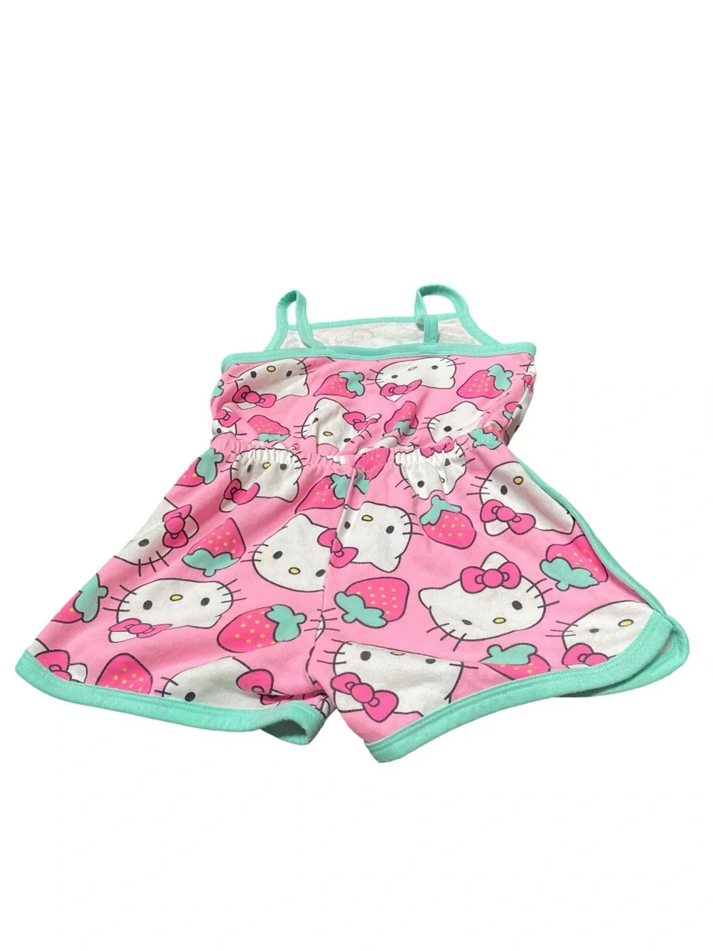 Hello Kitty Pink and Mint Sleeveless Girls' Romper